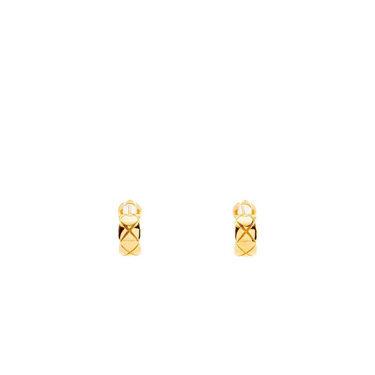 Chanel Coco Crush Earrings Quilted Motif, 18k Yellow Gold