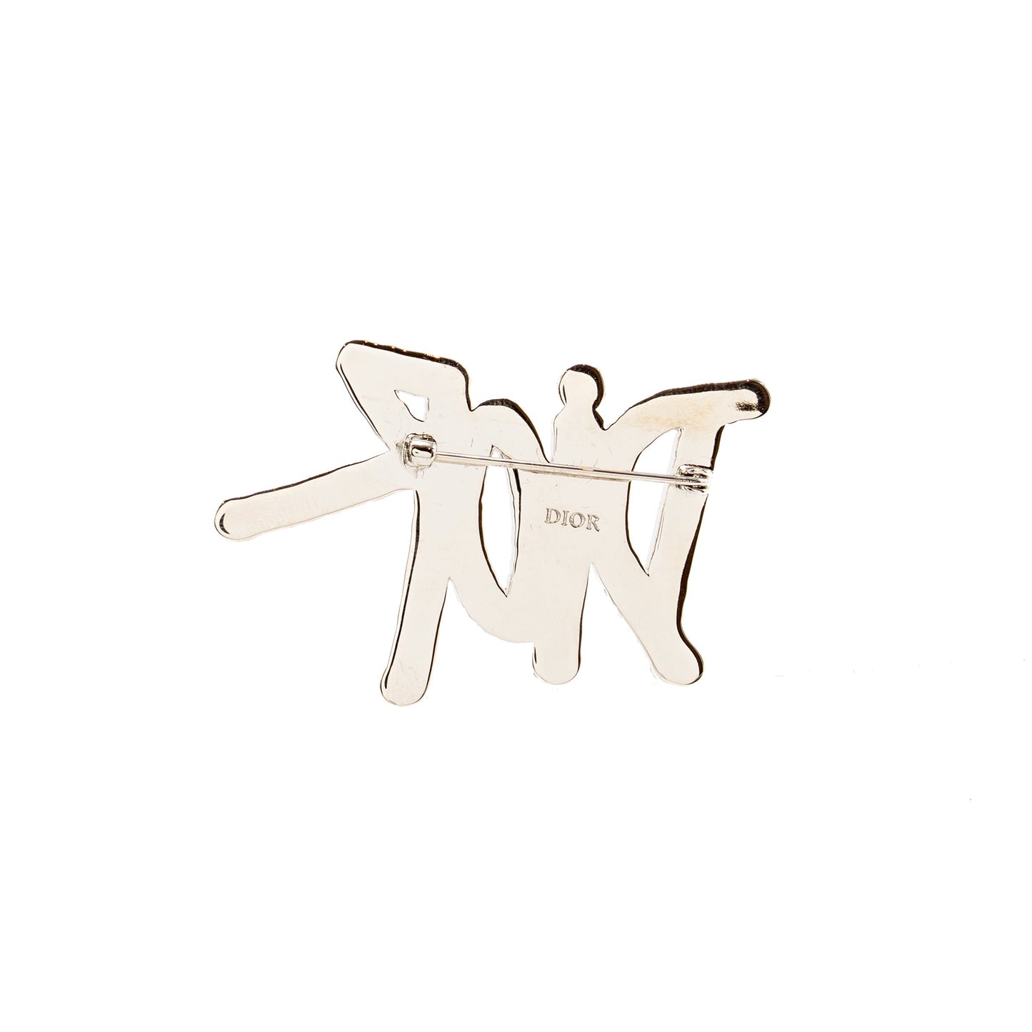 Dior x Shawn Stussy crystal logo Brooch Red SHW