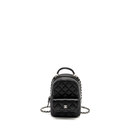 Chanel 24P Mini Backpack/Crossbody Bag Caviar Black SHW (Microchip)