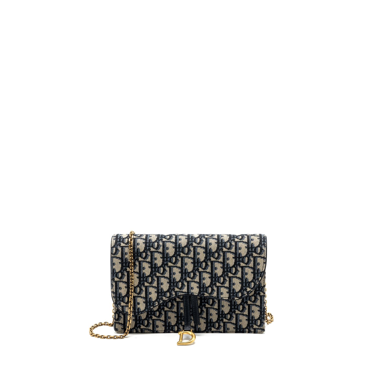 Dior Saddle Pouch Blue Dior Oblique JACQUARD Canvas GHW