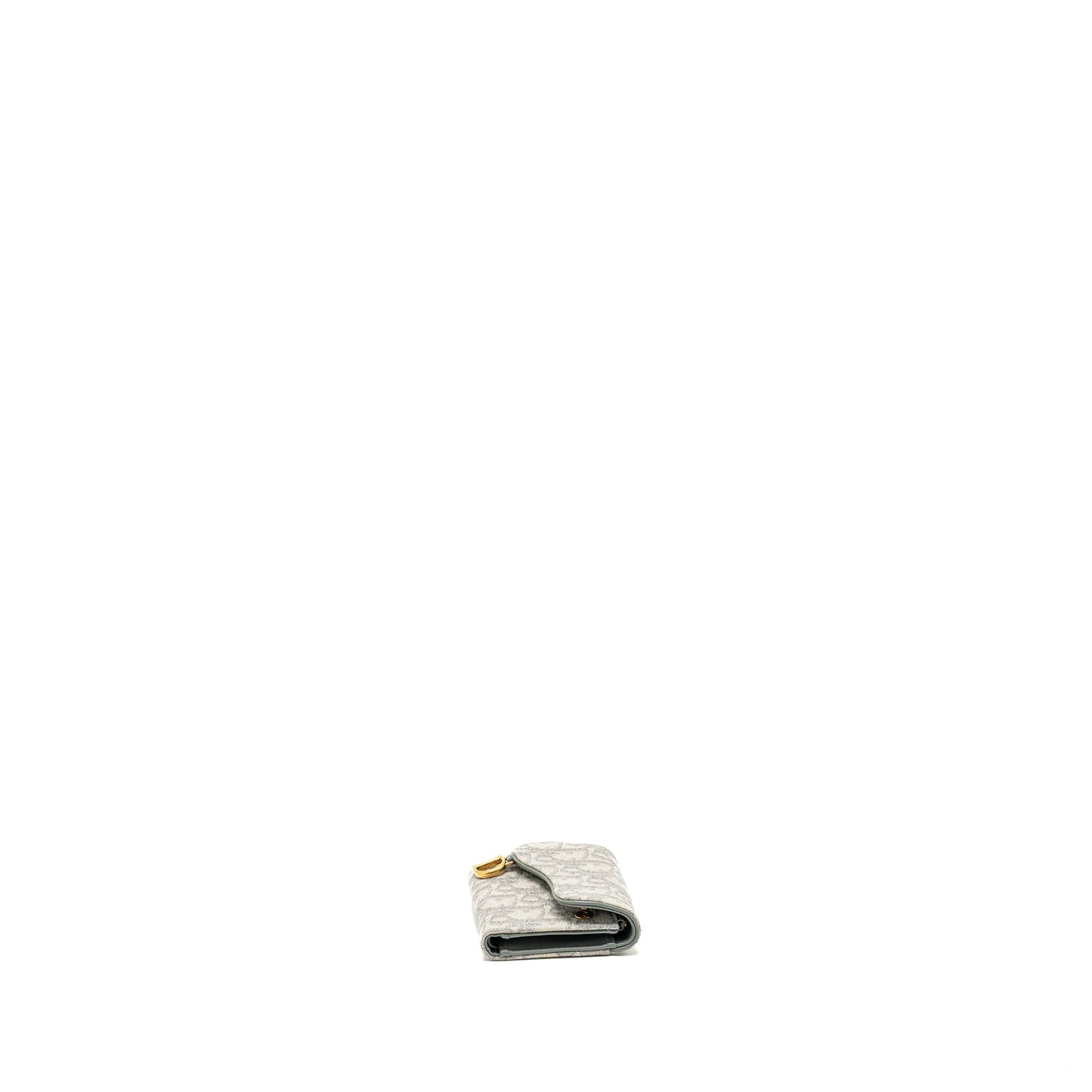 Dior saddle lotus wallet grey oblique jacquard GHW