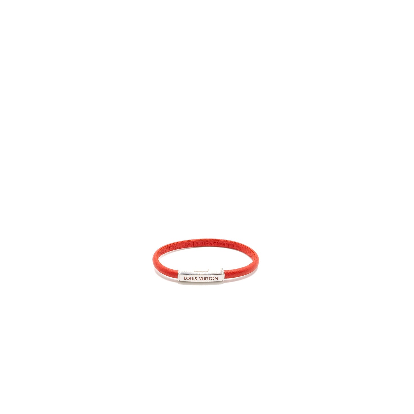 Louis Vuitton letter Leather Bracelet red SHW