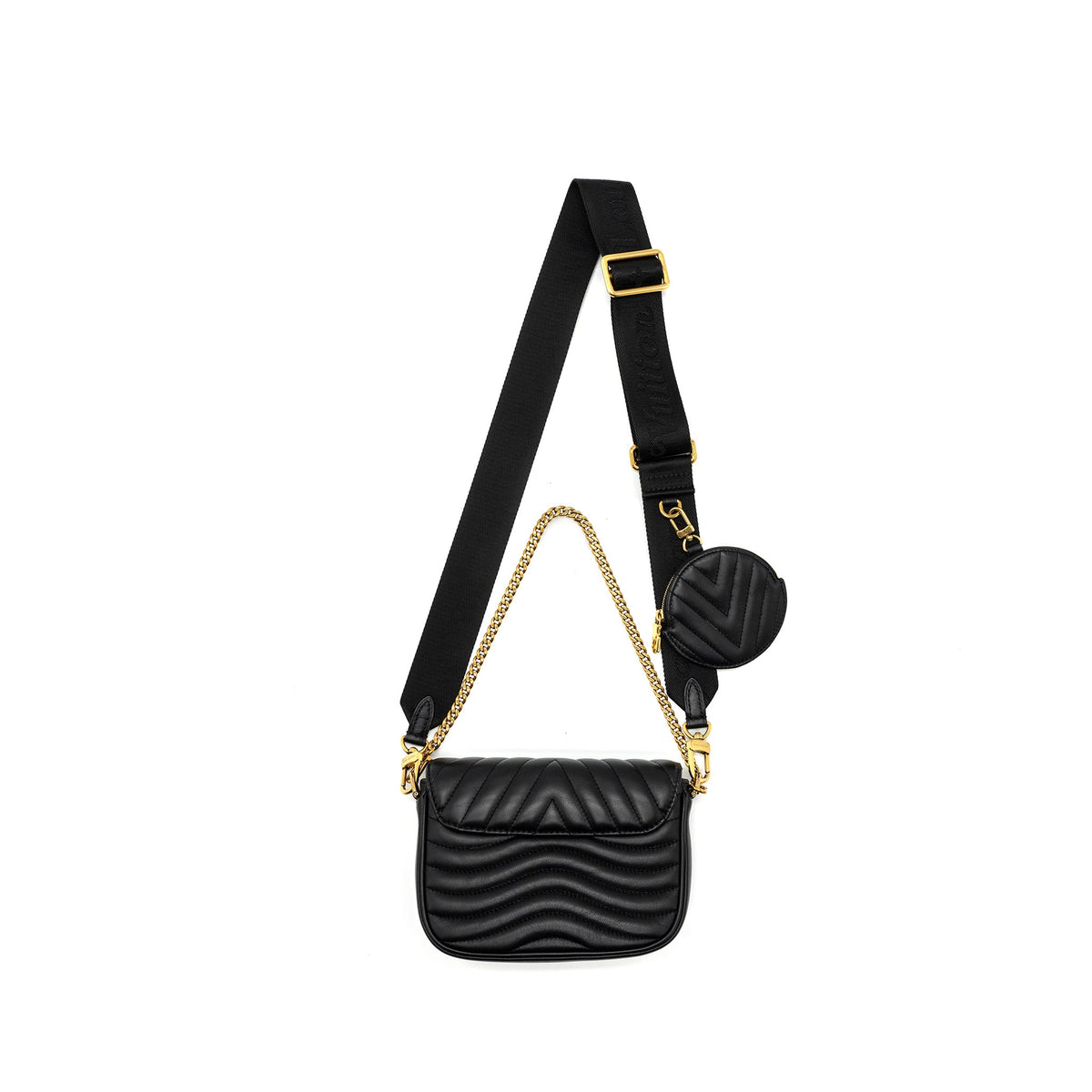Louis Vuitton New Wave Multi Pochette Calfskin Black GHW