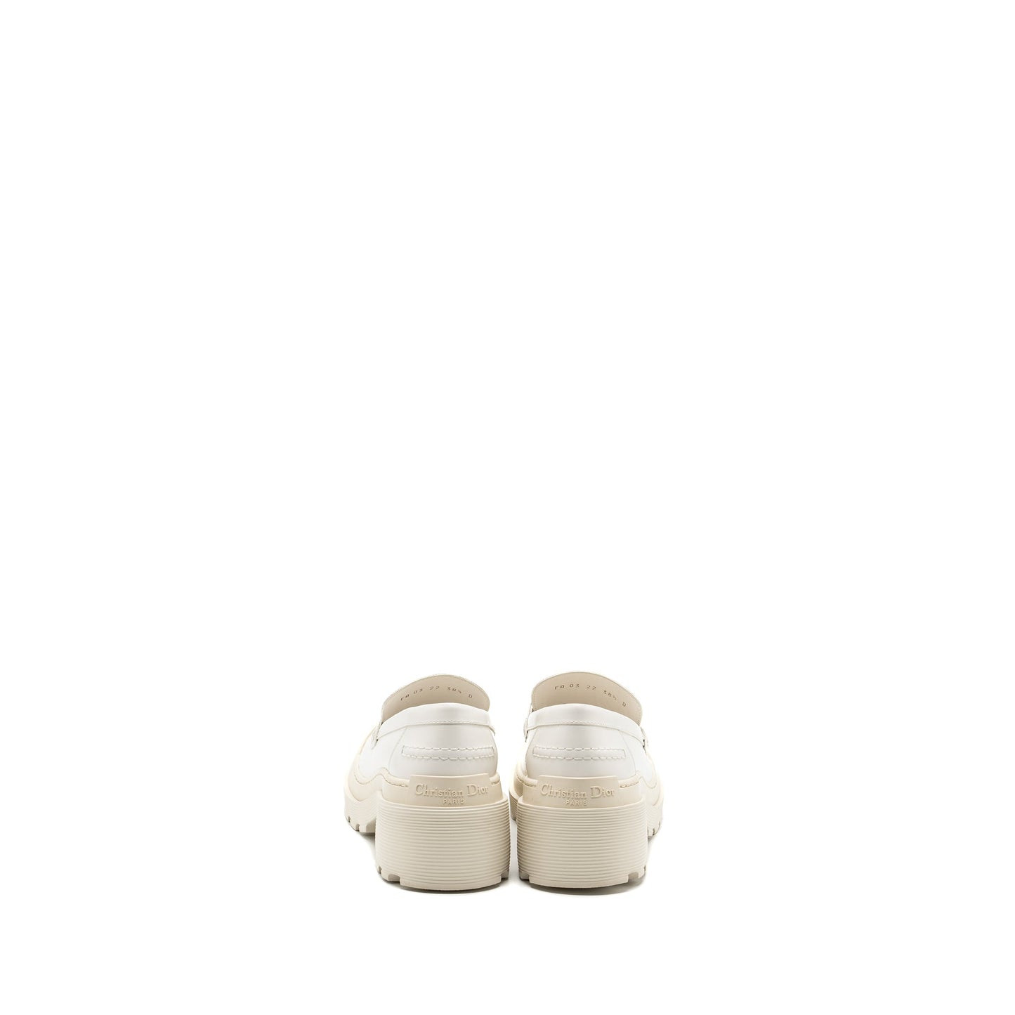 Dior size 38.5 code loafer calfskin white SHW