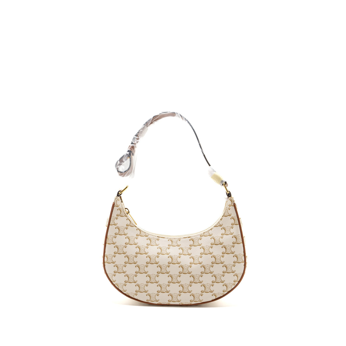 Celine Ava Bag Triomphe Canvas/Calfskin White GHW