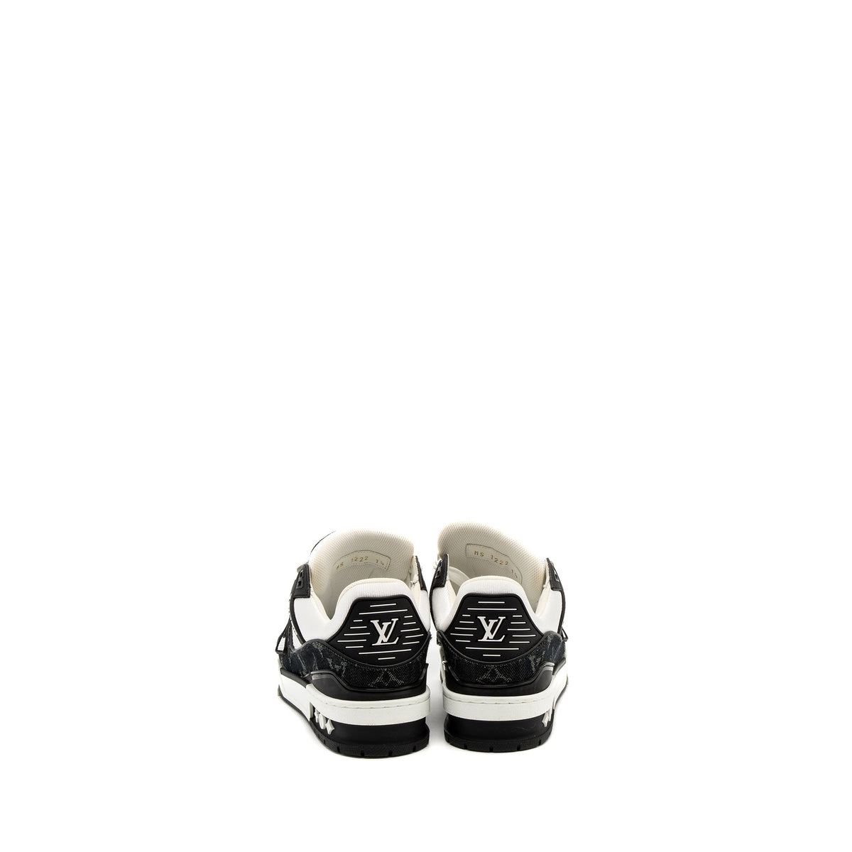 Louis Vuitton Size 1.5 Trainer Sneaker Monogram Denim/monogram-embossed Grained Calfskin Black