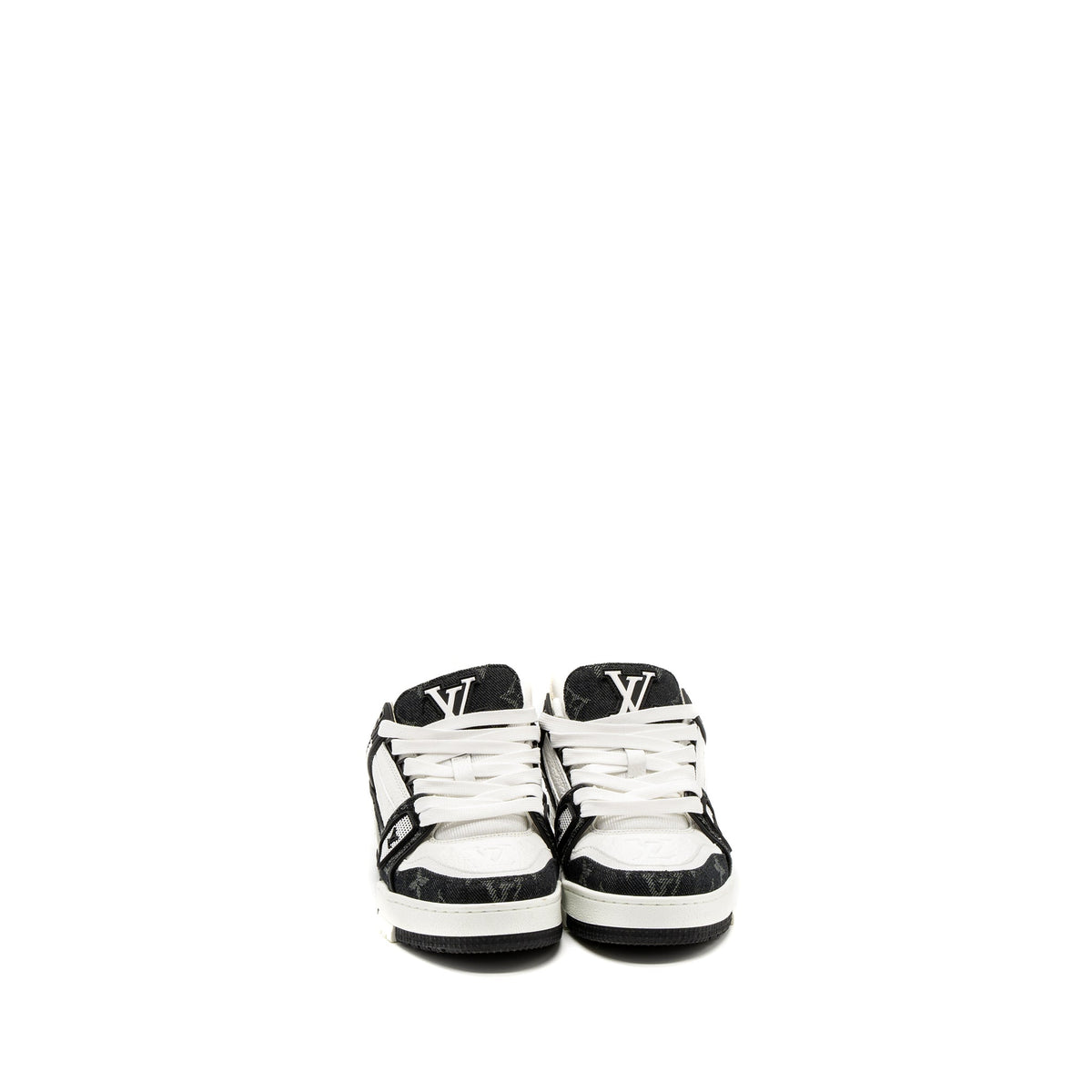 Louis Vuitton Size 1.5 Trainer Sneaker Monogram Denim/monogram-embossed Grained Calfskin Black