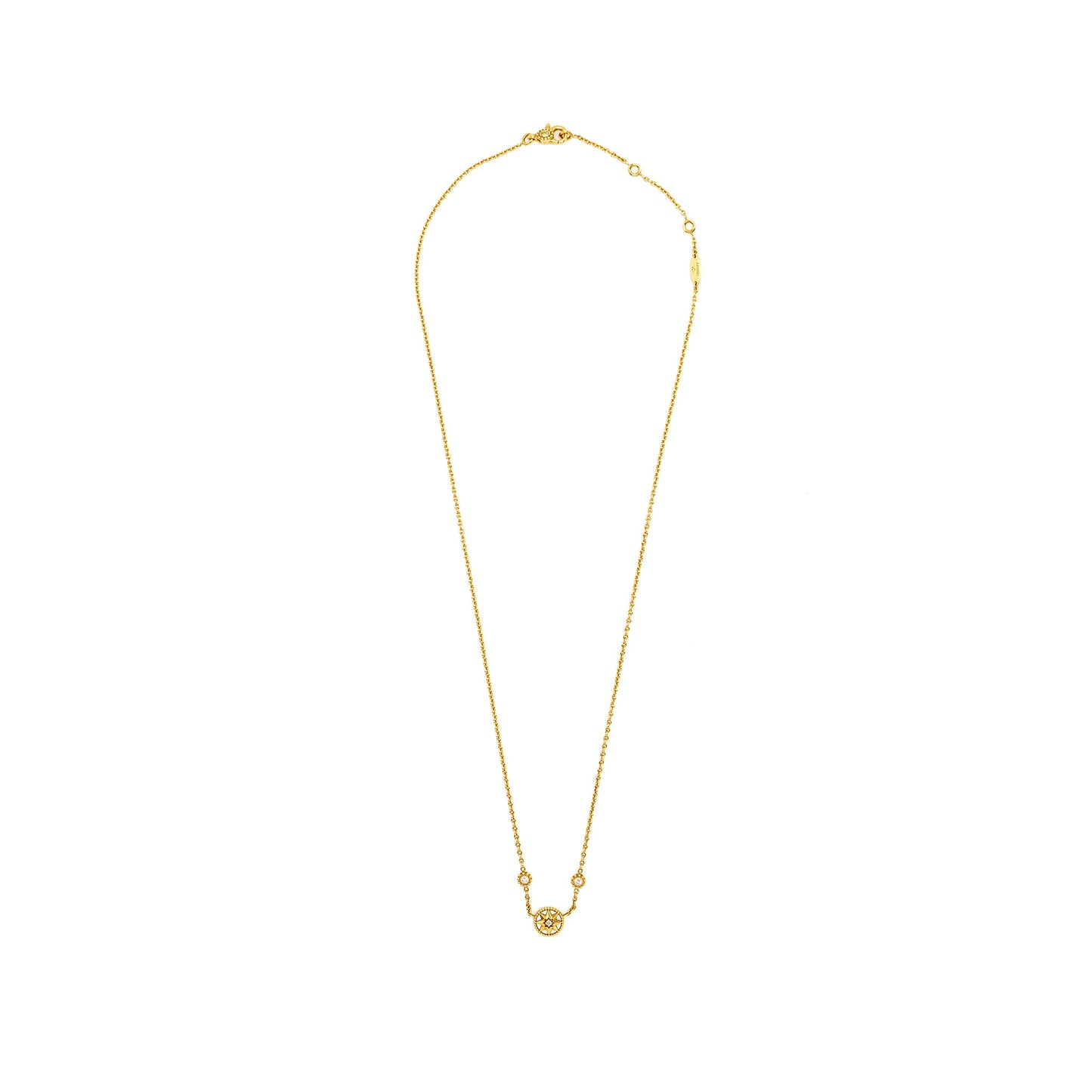 Dior Rose des Vents Necklace Yellow Gold with 3 Diamonds, Mother of Pearl