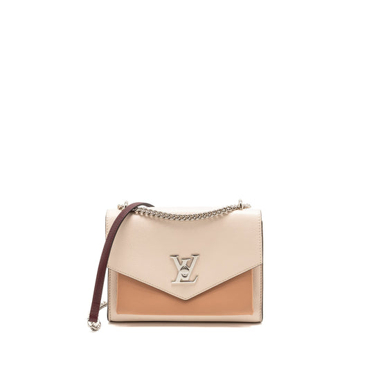 Louis Vuitton Mylockme BB Calfskin Burgundy/White/Pink SHW