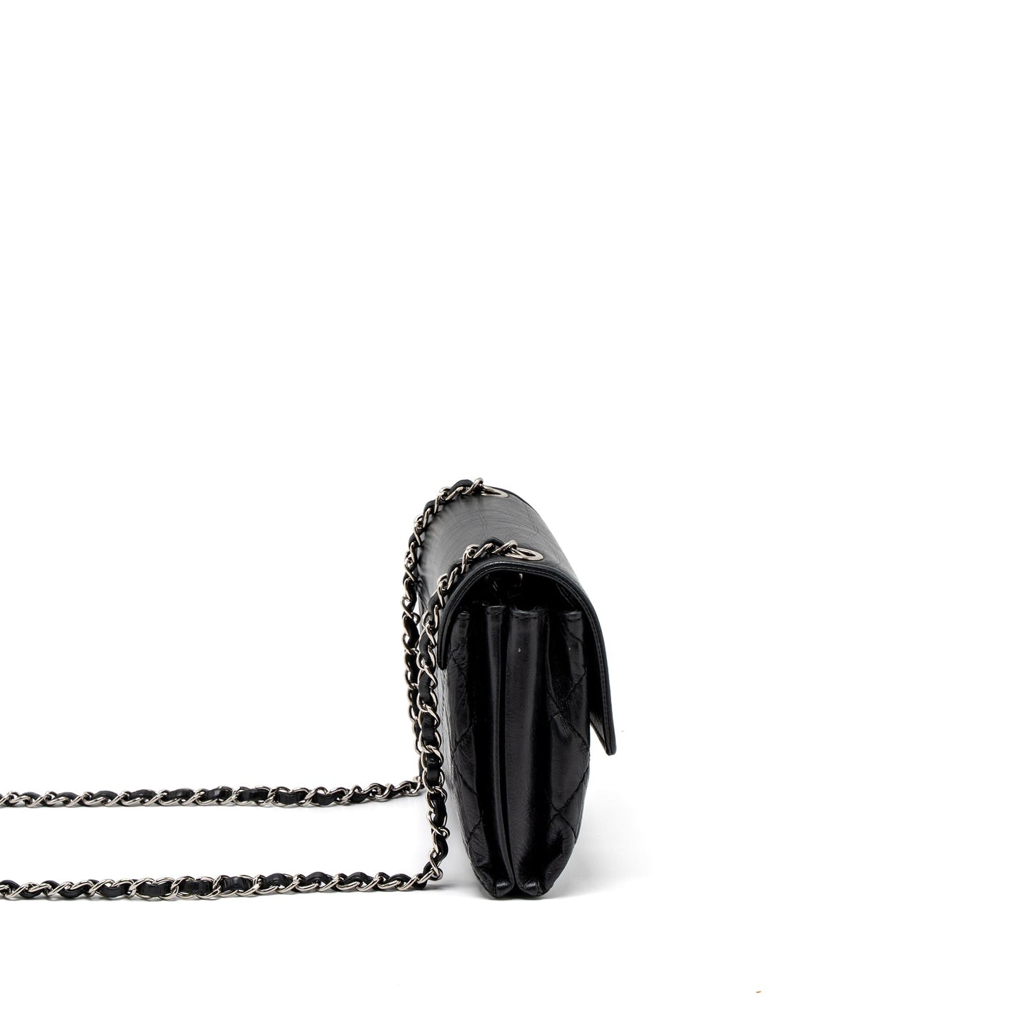 Chanel Giant CC Logo Bag Calfskin Navy SHW