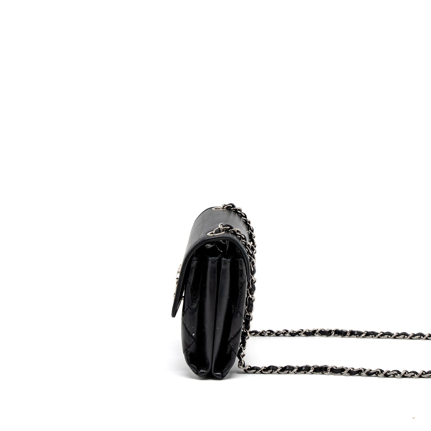 Chanel Giant CC Logo Bag Calfskin Navy SHW