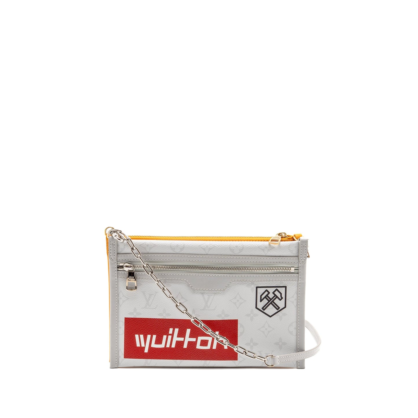 Louis Vuitton Double Flat Messenger Shoulder Bag Canvas/Denim Multicolour Silver/Gold Hardware