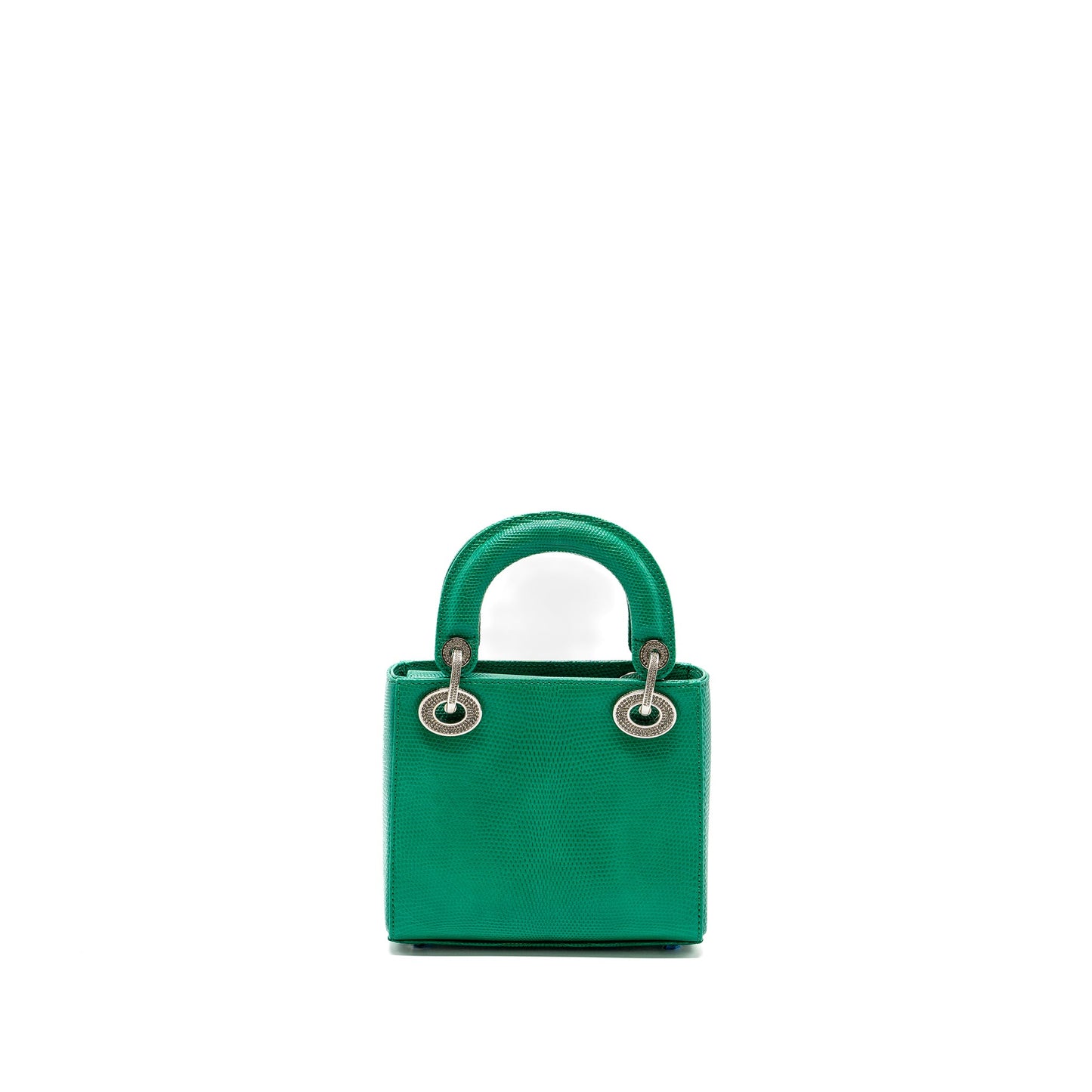 Dior mini lady dior lizard green with crystal buckle SHW