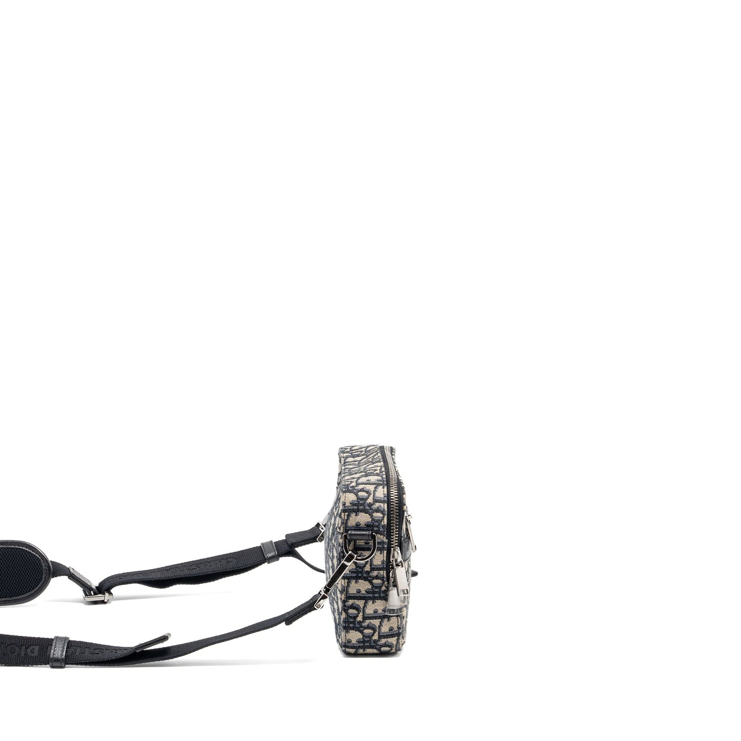 Dior safari bag with strap black Oblique jacquard SHW