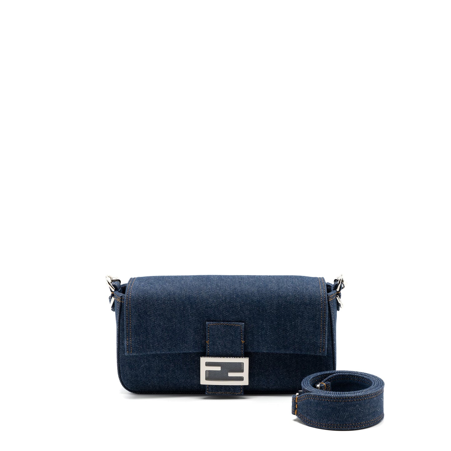 Fendi Baguette Denim Blue SHW