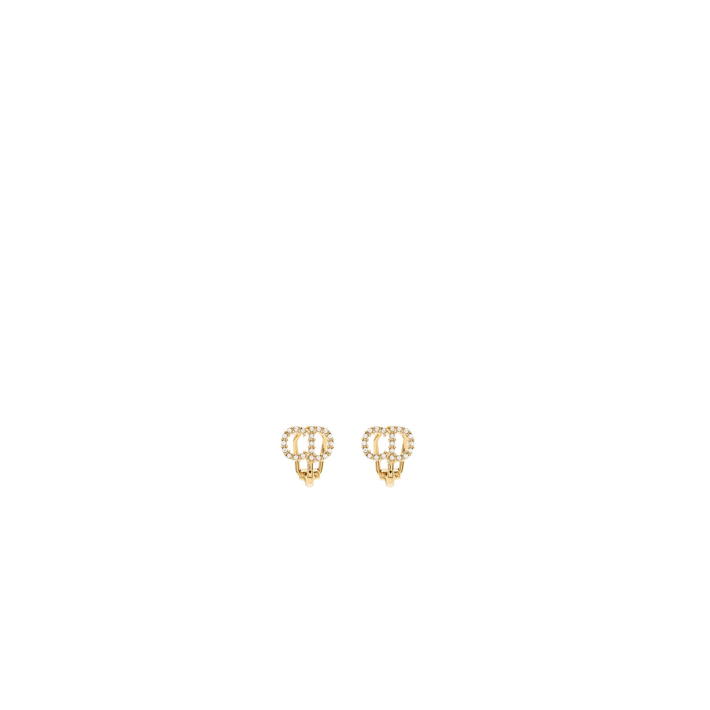 DIOR CD LOGO EAR CLIPs CRYSTAL GHW
