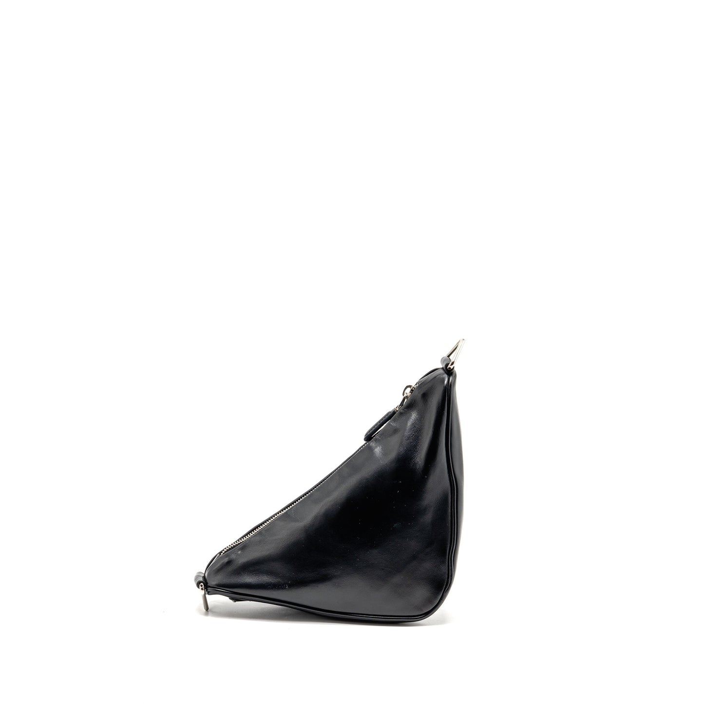 Prada triangle shoulder bag leather black SHW