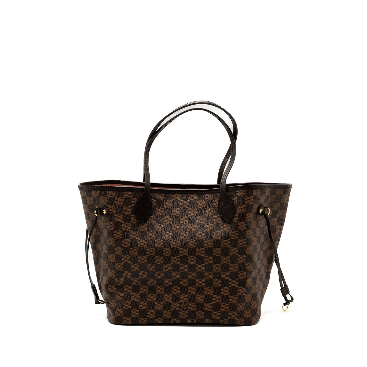 Louis Vuitton neverfull MM monogram damier ebene canvas / rose ballerina GHW