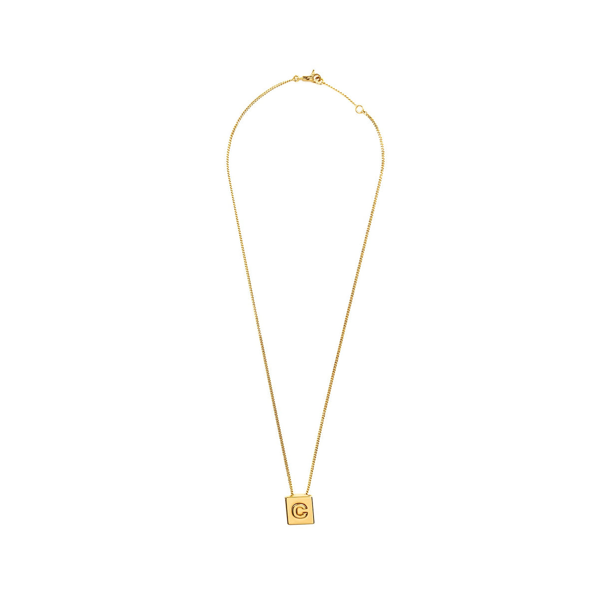Celine Alphabet C Necklace In Brass Gold Tone