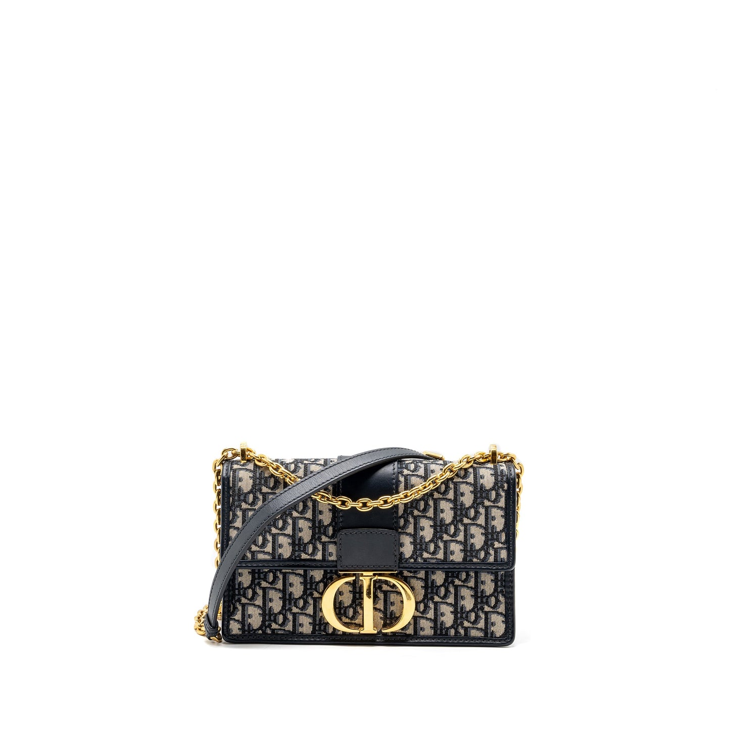 Dior 30 Montaigne Bag Blue Dior Oblique Jacquard Canvas/ Leather GHW