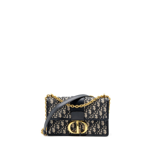 Dior 30 Montaigne Bag Blue Dior Oblique Jacquard Canvas/ Leather GHW