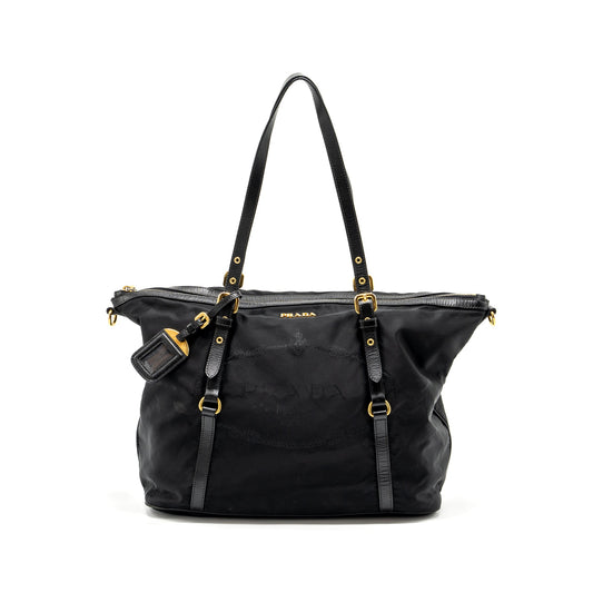 Prada Zip nylon bag black GHW