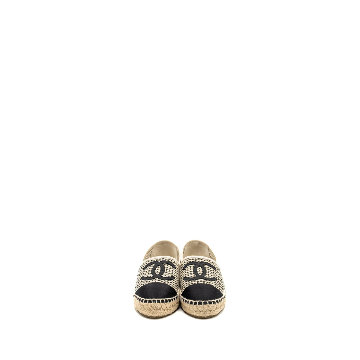 Chanel Size 36 21P Espadrilles Mesh/Grosgrain Beige/black