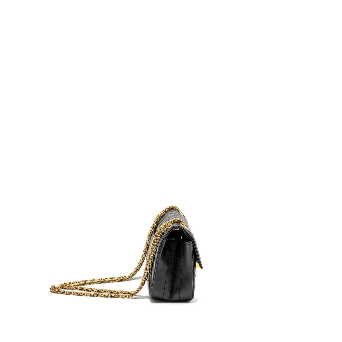 Chanel Mini 2.55 Reissue Chevron Calfskin BLACK GHW (Microchip)