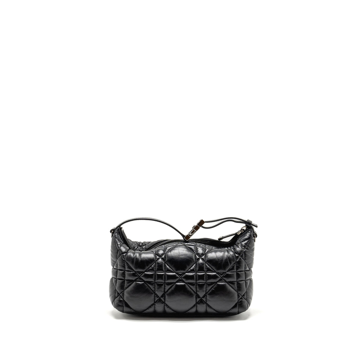 Dior Medium Diortravel Nomad Pouch Macrocannage Calfskin Black SHW