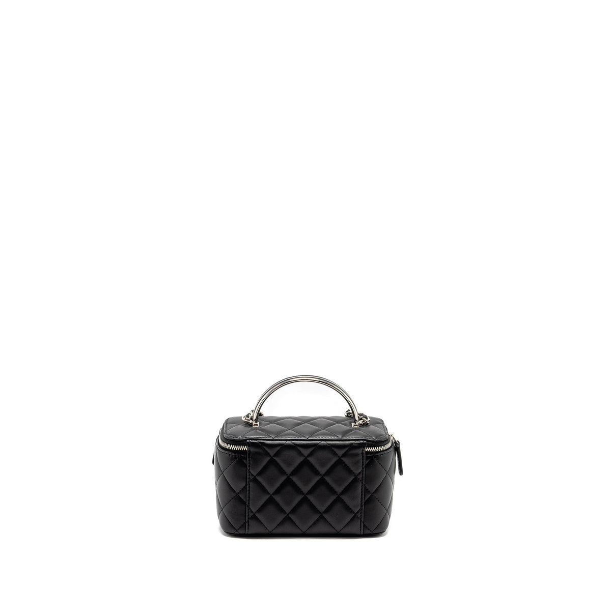 Chanel Top Handle Long Vanity Case Lambskin Black SHW (Microchip)