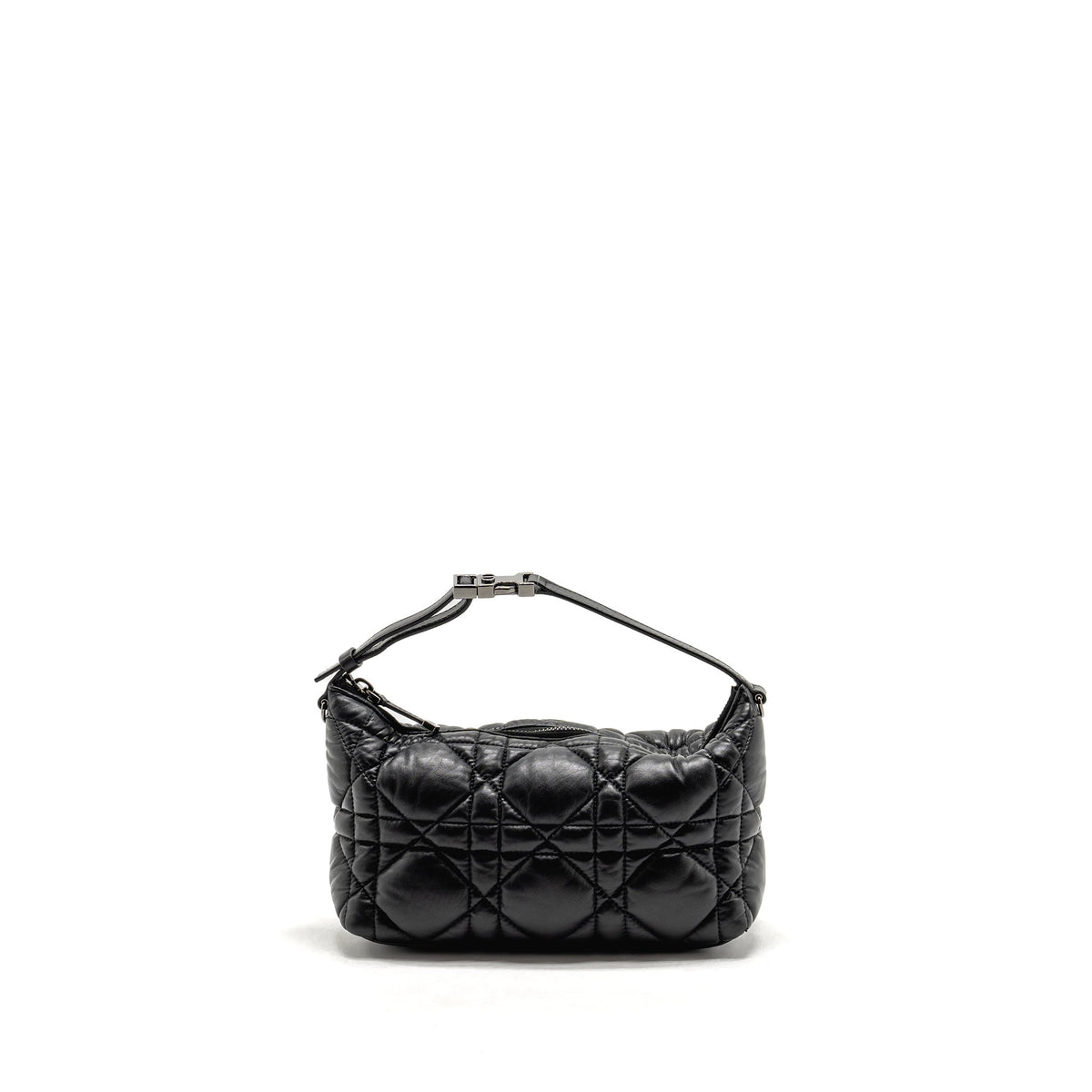 Dior Medium Diortravel Nomad Pouch Macrocannage Calfskin Black SHW