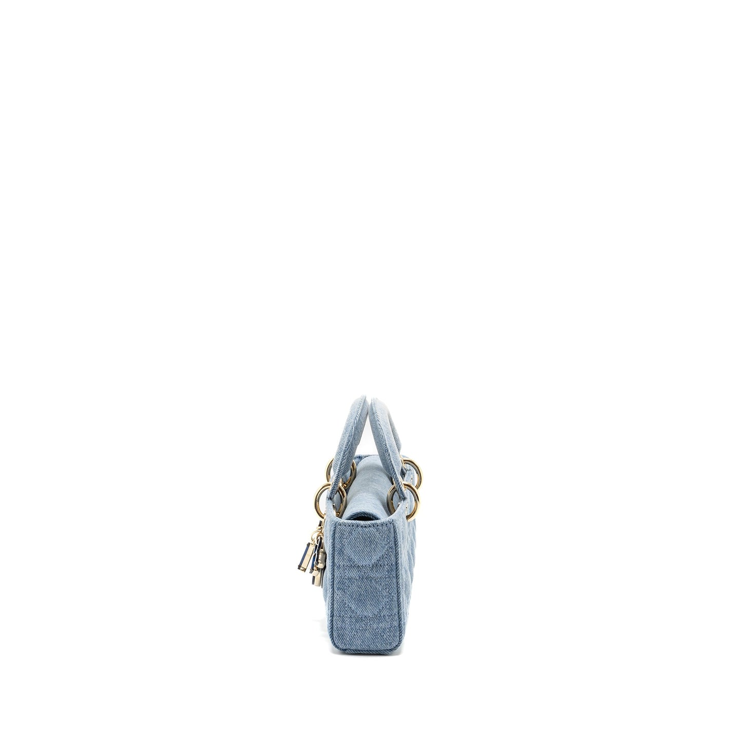 DIOR Small Lady D-joy Bag Macrocannage Denim Blue LGHW