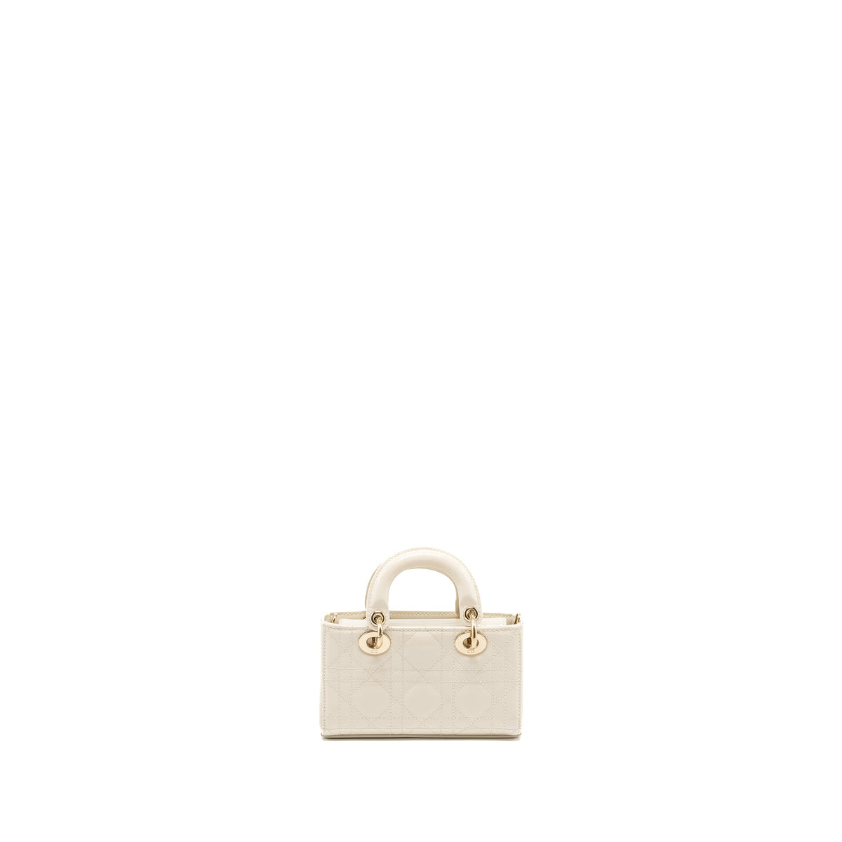 Dior Lady D-Joy Micro Bag Patent Creamy White LGHW