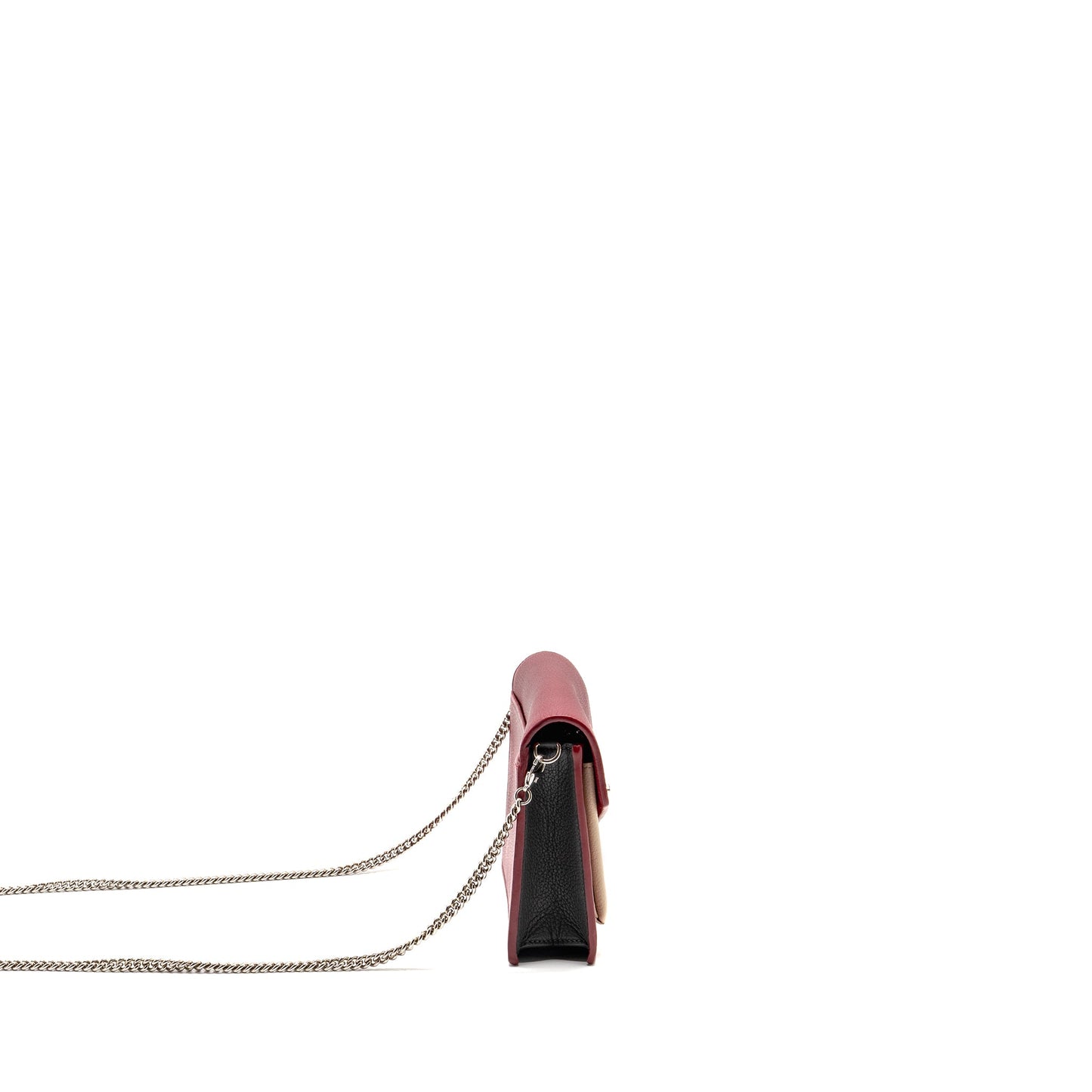 Louis Vuitton Mylockme chain pochette calfskin multicolor dark red/ beige/ grey SHW