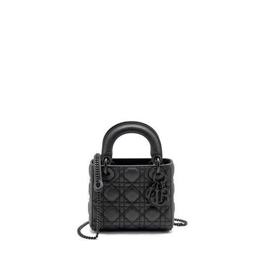 Dior Mini Lady dior calfskin so black