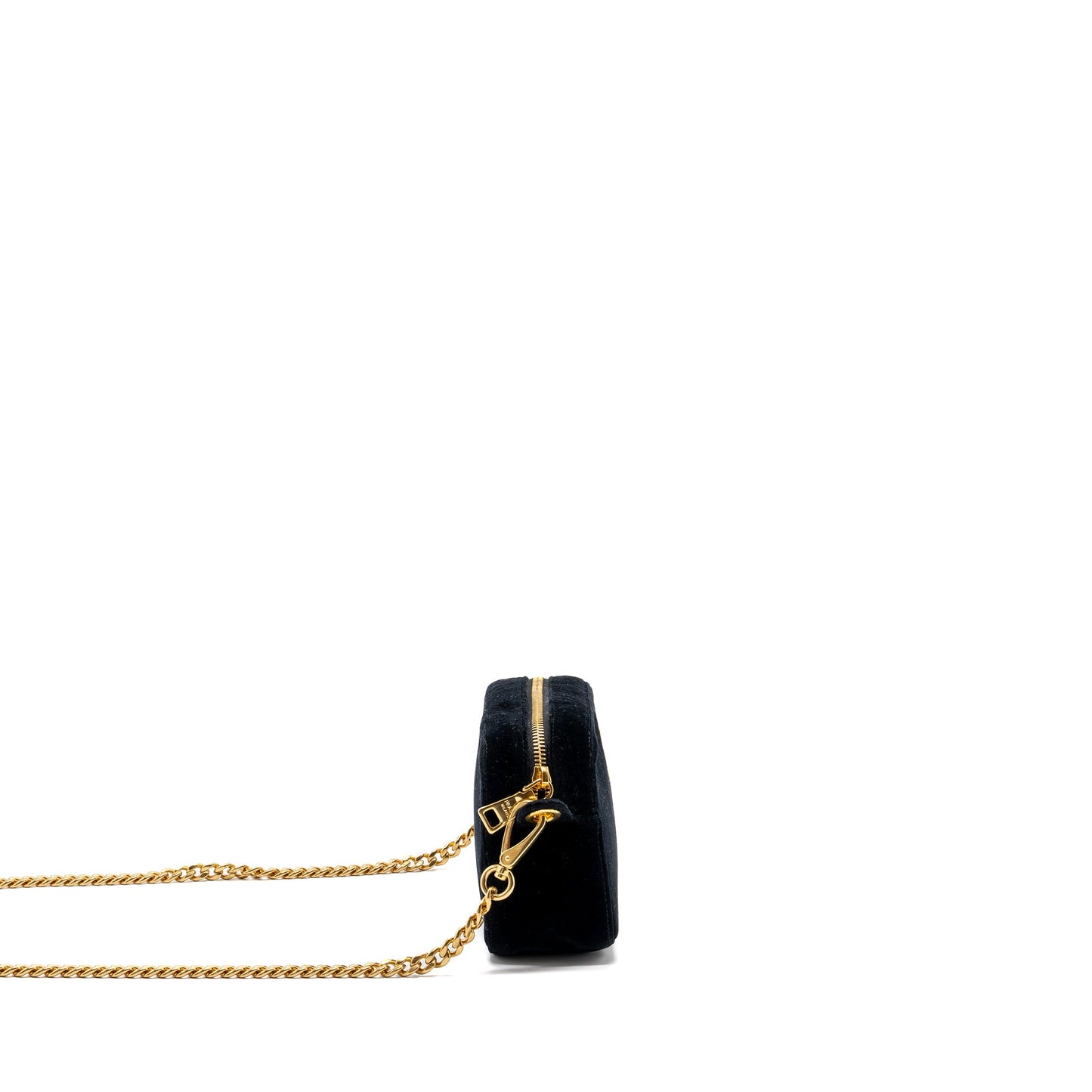 Prada camera bag velvet black GHW