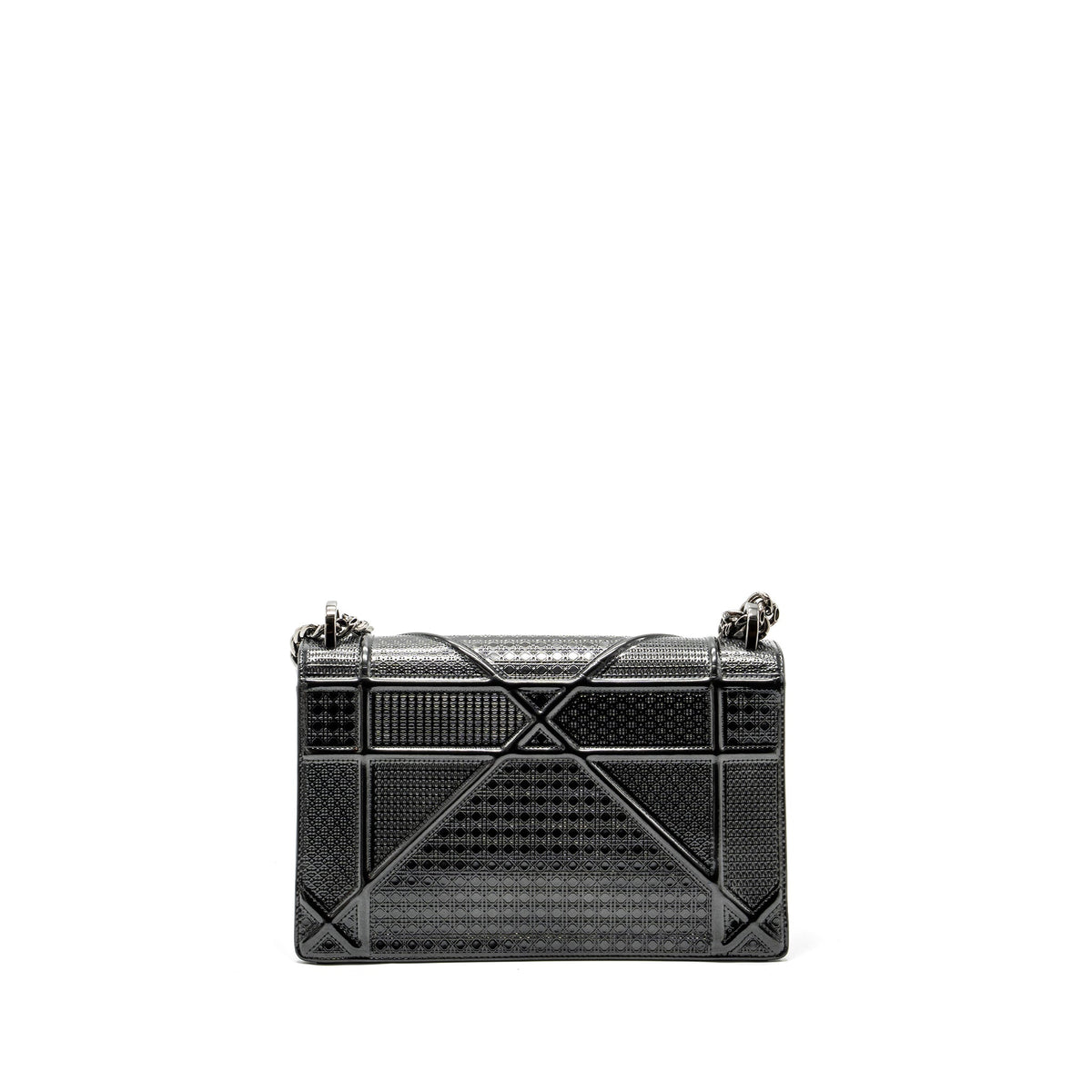 Dior medium diorama calfskin metallic silver SHW