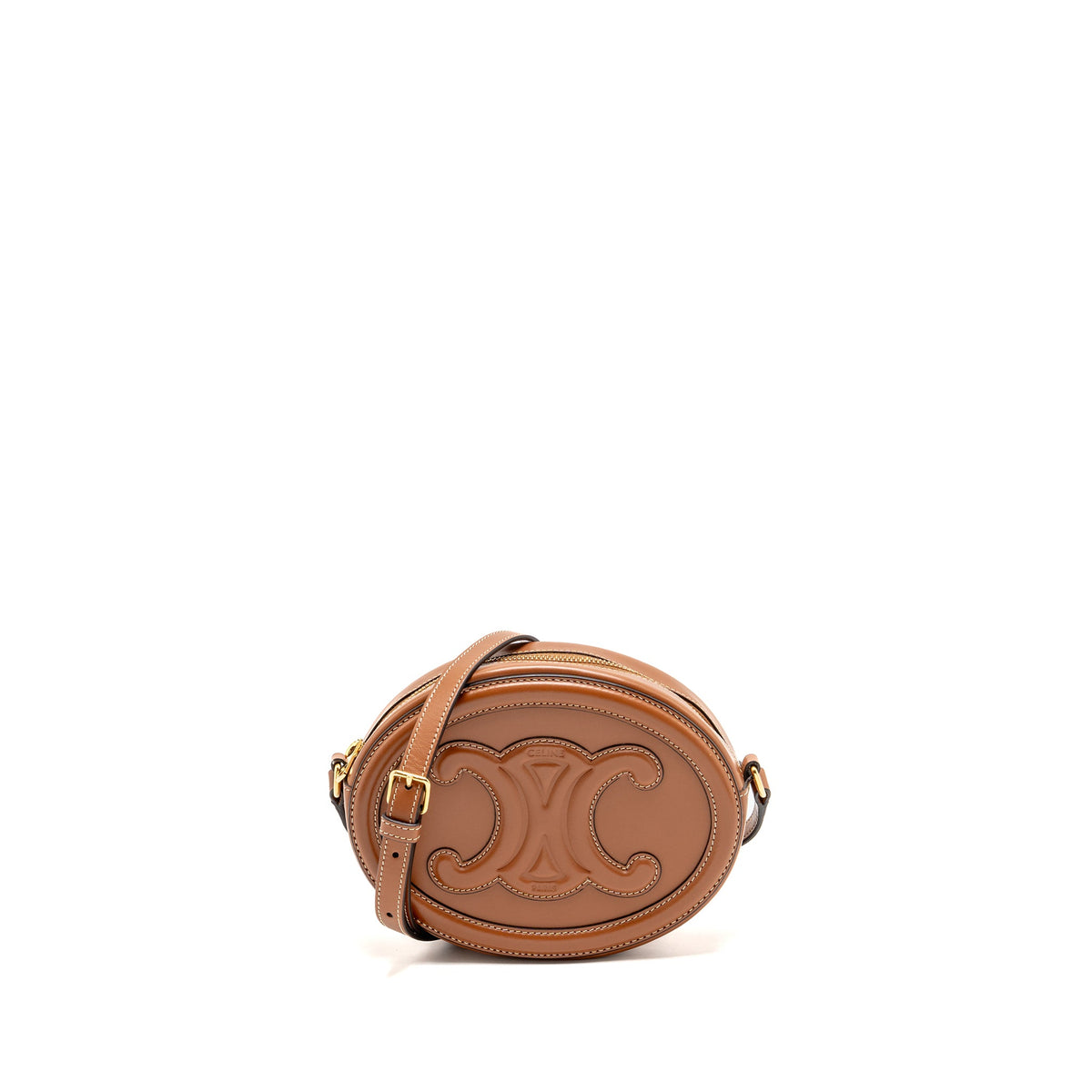 Celine Oval Bag Triomphe Smooth Calfskin Tan GHW