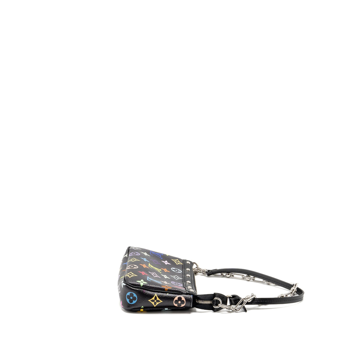 Louis Vuitton X Takashi Murakami Pochette Accessories Multicolour Monogram Canvas Black SHW