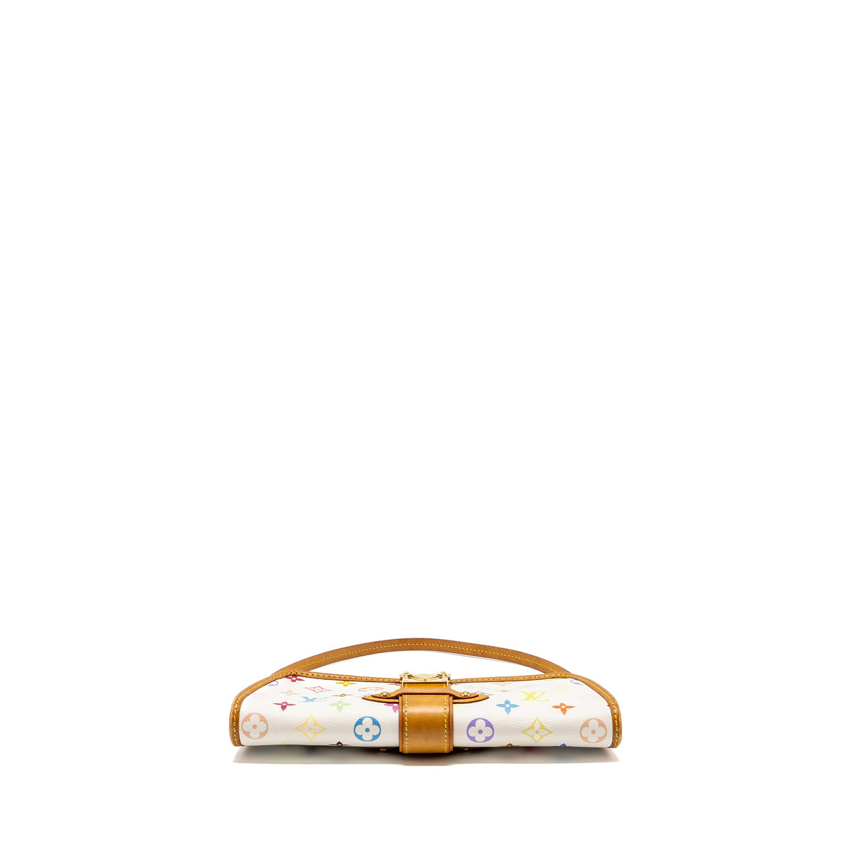 Louis Vuitton Vintage Shirley Clutch Multicolour Monogram Canvas White GHW