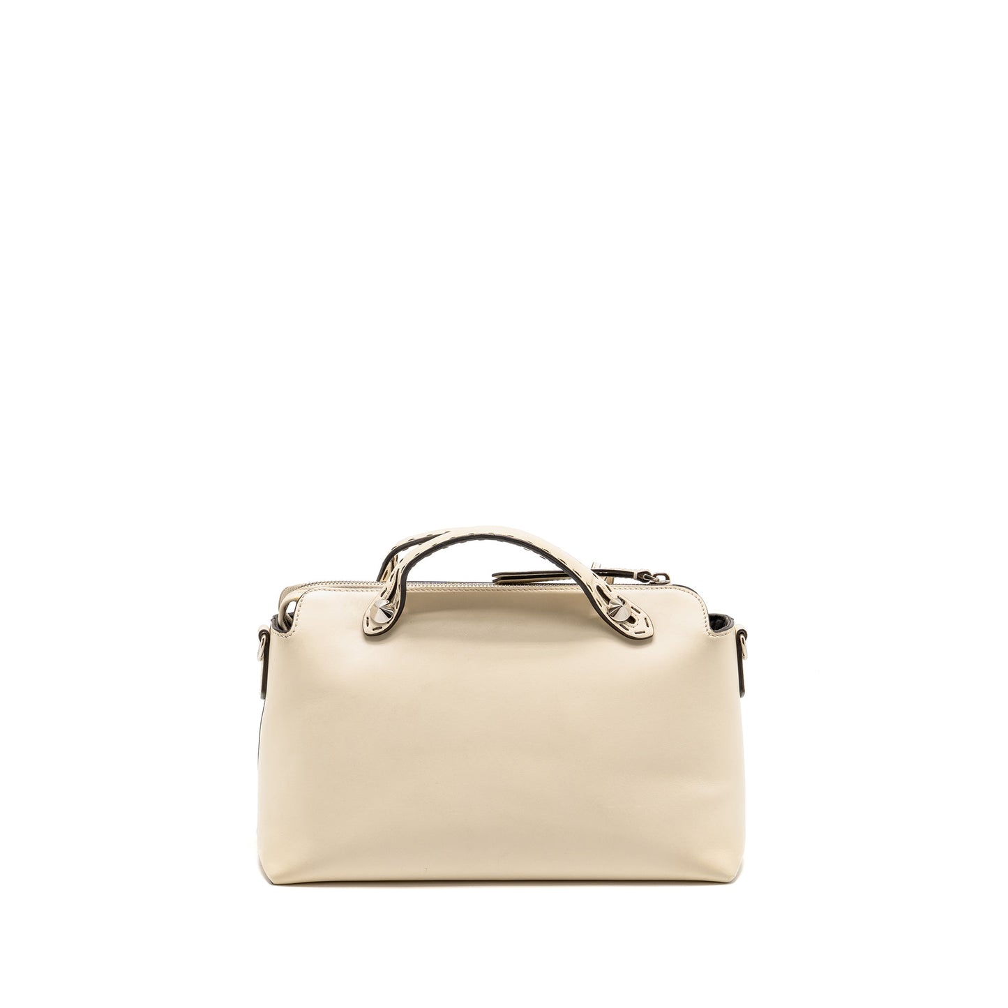 Fendi By The Way Boston Bag Calfskin Light Beige SHW