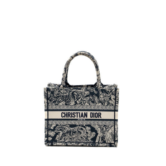 Dior Small Book Tote Blue Toile De Jouy Embroidery