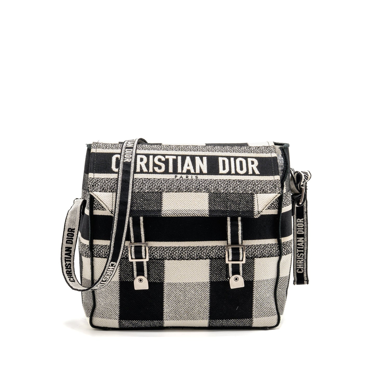Dior Diorcamp Messenger Bag Canvas Black/White SHW