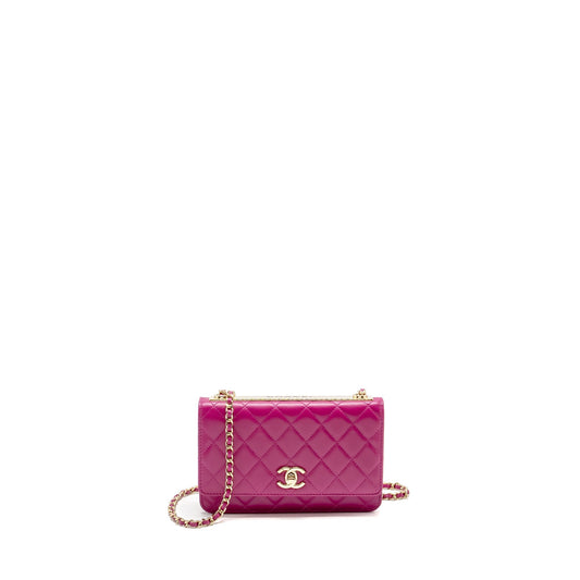 Chanel Trendy CC Wallet on Chain Lambskin Fuchsia GHW