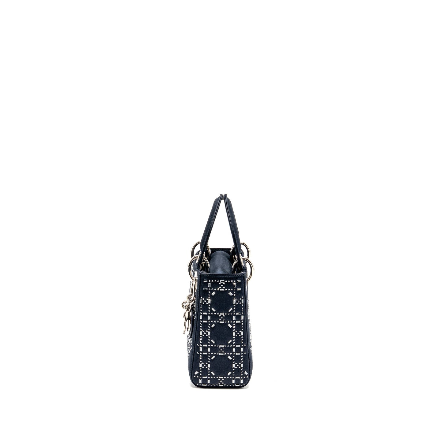 Dior Mini Lady dior satin crystal Dark blue SHW