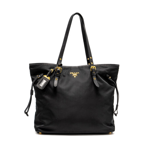 Prada tote bag canvas black GHW