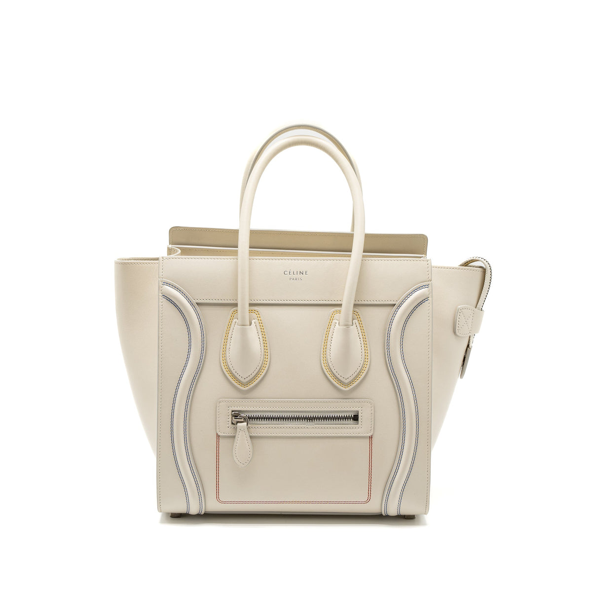 Celine Micro Luggage Bag Calfskin White SHW