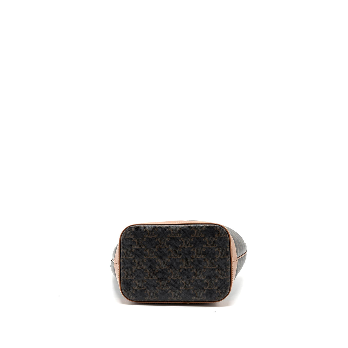 Celine small bucket IN TRIOMPHE CANVAS AND CALFSKIN TAN GHW