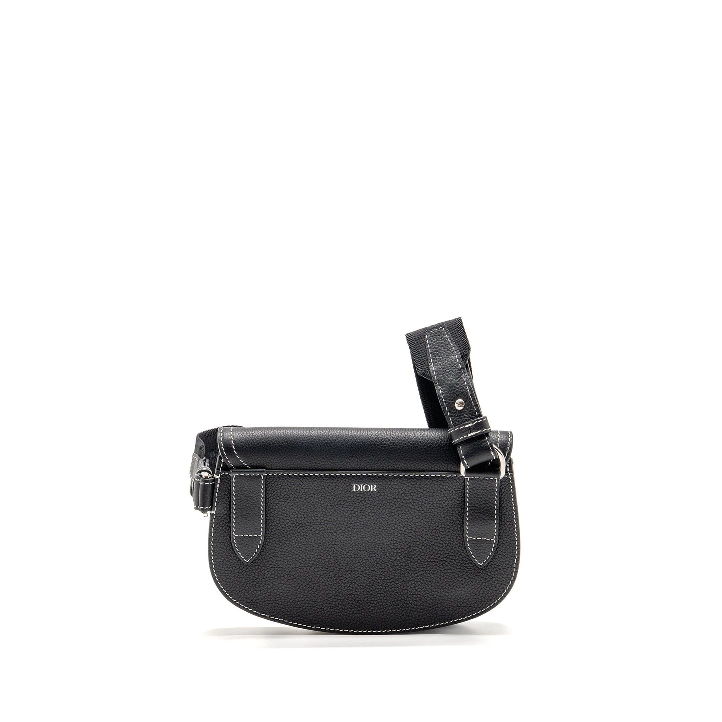 Dior x Kaws Pouch Saddle Bag Leather Black SHW