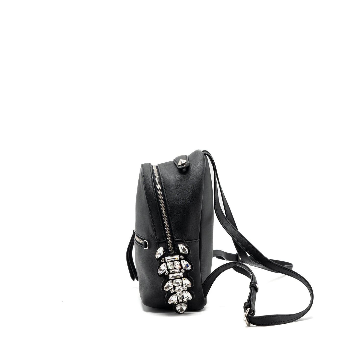 Fendi By The Way Backpack Leather Crystal Black SHW